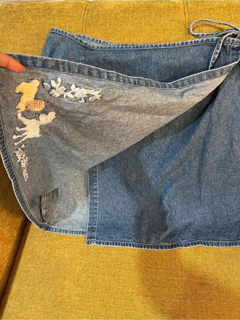 Disney Lady and the Tramp Embroidered Denim Wrap Skirt - Picture 4 of 7